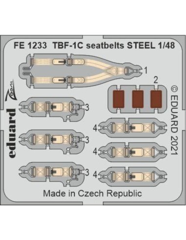 TBF-1C seatbelts STEEL, for ACADEMY 
