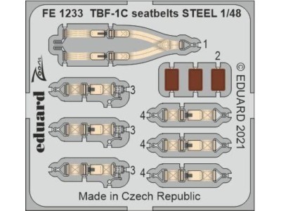 TBF-1C seatbelts STEEL, for ACADEMY 