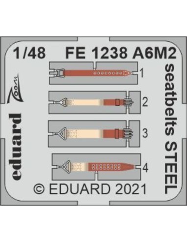 A6M2 seatbelts STEEL, for EDUARD 