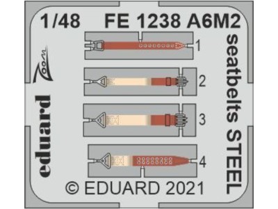 A6M2 seatbelts STEEL, for EDUARD 