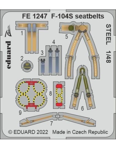 F-104S seatbelts STEEL for KINETIC 