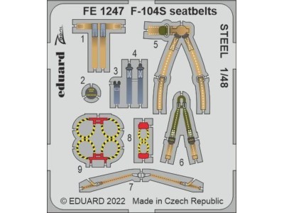F-104S seatbelts STEEL for KINETIC 
