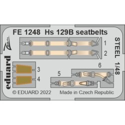 Hs 129B seatbelts STEEL for HOBBY 2000/HASEGAWA 
