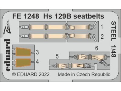 Hs 129B seatbelts STEEL for HOBBY 2000/HASEGAWA 