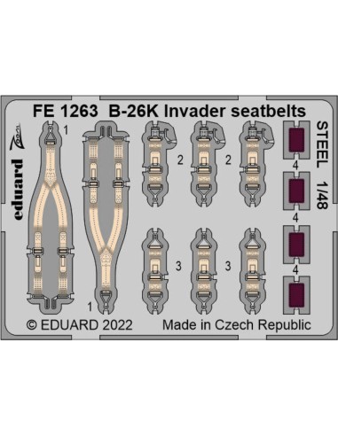 B-26K Invader seatbelts STEEL for ICM 