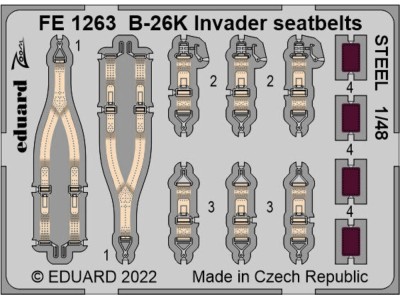 B-26K Invader seatbelts STEEL for ICM 
