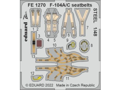 F-104A/C seatbelts STEEL 1/48 