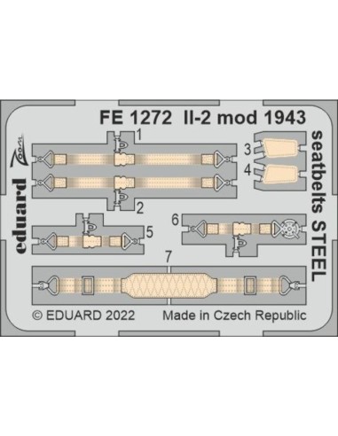 Il-2 mod. 1943 seatbelts STEEL 1/48 