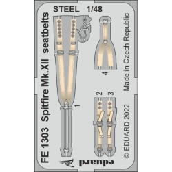 Spitfire Mk.XII seatbelts STEEL for AIRFIX 