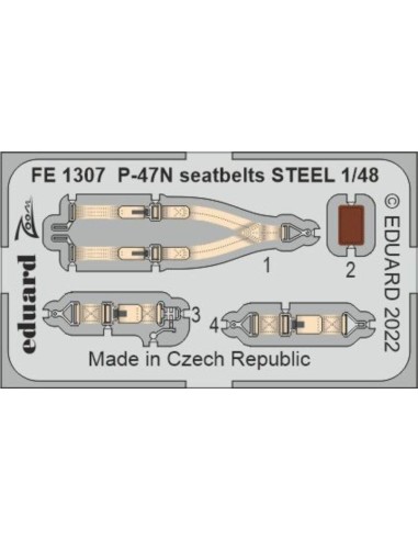 P-47N seatbelts STEEL for ACADEMY 