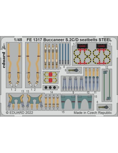 Buccaneer S.2C/D seatbelts STEEL for AIRFIX 