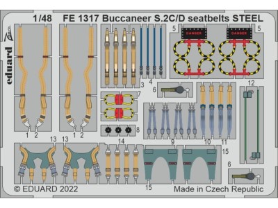 Buccaneer S.2C/D seatbelts STEEL for AIRFIX 