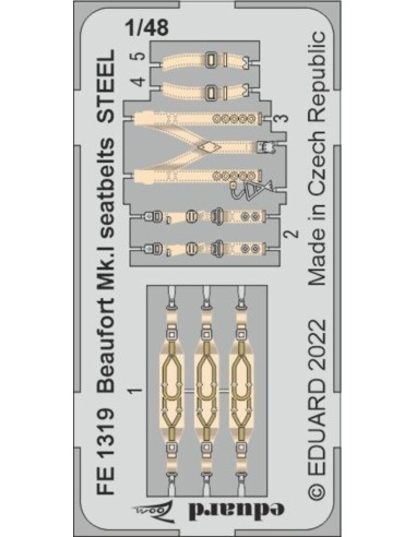 Beaufort Mk.I seatbelts STEEL for ICM 