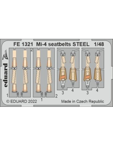 Mi-4 seatbelts STEEL for TRUMPETER 