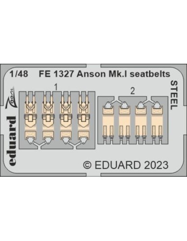 Anson Mk.I seatbelts STEEL 1/48 for AIRFIX 