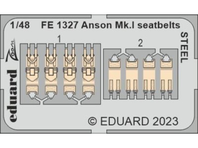 Anson Mk.I seatbelts STEEL 1/48 for AIRFIX 