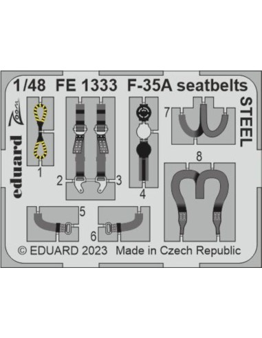 F-35A seatbelts STEEL 1/48 for TAMIYA 