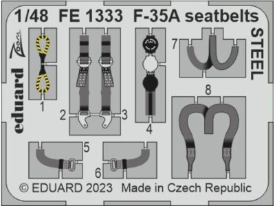 F-35A seatbelts STEEL 1/48 for TAMIYA 