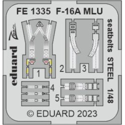 F-16A MLU seatbelts STEEL 1/48 KINETIC 