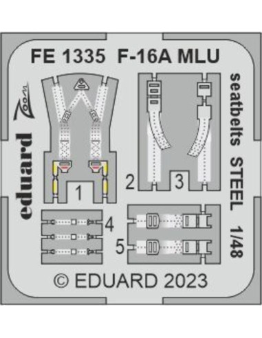 F-16A MLU seatbelts STEEL 1/48 KINETIC 