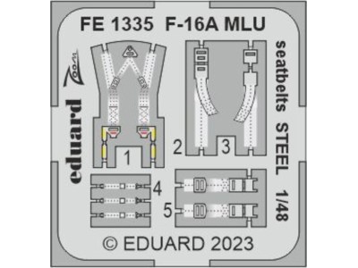 F-16A MLU seatbelts STEEL 1/48 KINETIC 