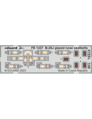 B-25J glazed nose seatbelts STEEL 1/48 HKM 