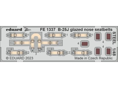 B-25J glazed nose seatbelts STEEL 1/48 HKM 