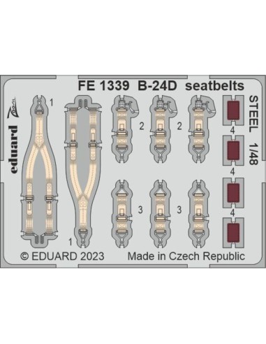 B-24D seatbelts STEEL 1/48 REVELL 