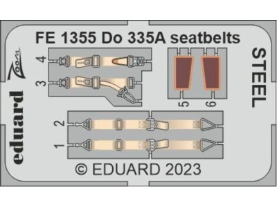 Do 335A seatbelts STEEL 1/48 TAMIYA 