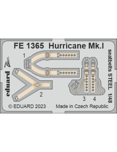 Hurricane Mk.I seatbelts STEEL 1/48 HOBBY BOSS 