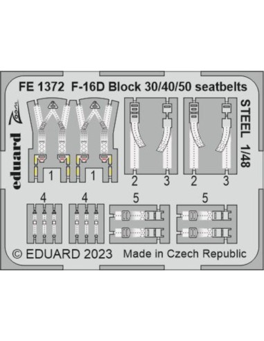 F-16D Block 30/40/50 seatbelts STEEL 1/48 KINETIC 