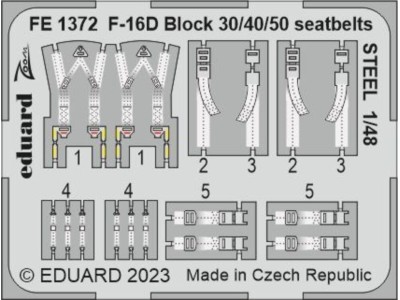 F-16D Block 30/40/50 seatbelts STEEL 1/48 KINETIC 