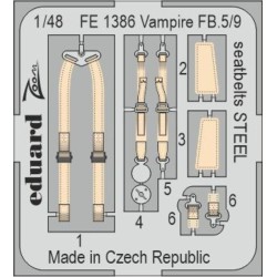 Vampire FB.5/9 seatbelts STEEL 1/48 AIRFIX 