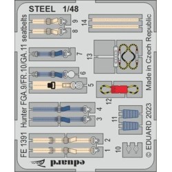 Hunter FGA.9/FR.10/GA.11 seatbelts STEEL  1/48 AIRFIX 