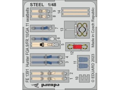 Hunter FGA.9/FR.10/GA.11 seatbelts STEEL  1/48 AIRFIX 