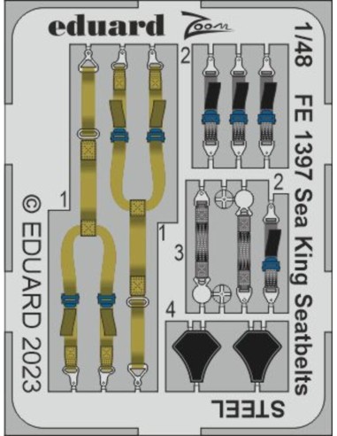 Sea King seatbelts STEEL 1/48 AIRFIX 