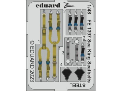 Sea King seatbelts STEEL 1/48 AIRFIX 
