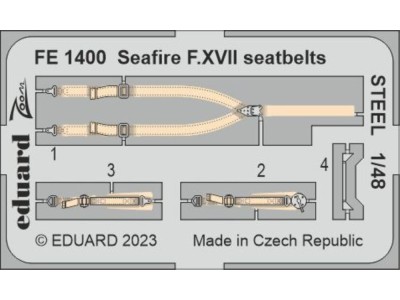 Seafire F.XVII seatbelts STEEL 1/48 
