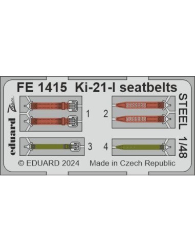 Ki-21-I seatbelts STEEL 1/48 ICM 