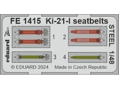 Ki-21-I seatbelts STEEL 1/48 ICM 