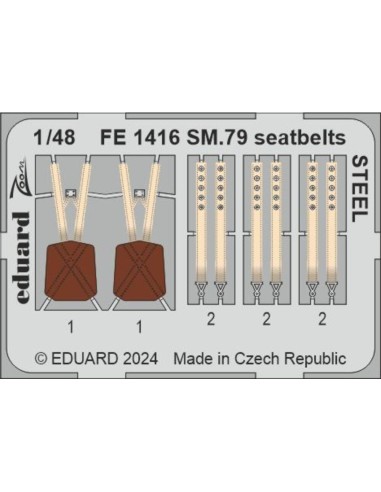 SM.79 seatbelts STEEL 1/48 EDUARD 