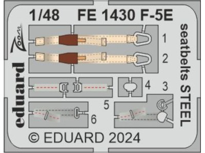 F-5E seatbelts STEEL 1/48 AFV CLUB / EDUARD 