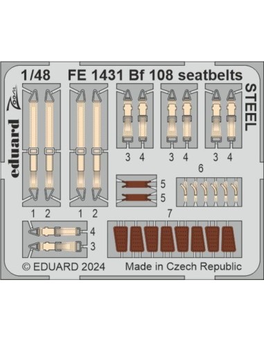 Bf 108 seatbelts STEEL 1/48 EDUARD 