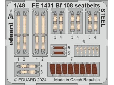 Bf 108 seatbelts STEEL 1/48 EDUARD 