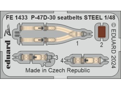 P-47D-30 seatbelts STEEL 1/48 MINIART 