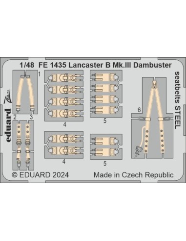 Lancaster B Mk.III Dambuster seatbelts STEEL 1/48 HKM 