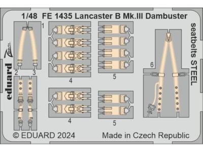 Lancaster B Mk.III Dambuster seatbelts STEEL 1/48 HKM 
