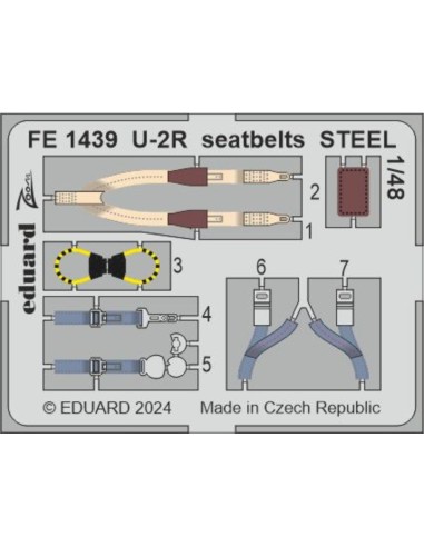 U-2R seatbelts STEEL 1/48 HOBBY BOSS 