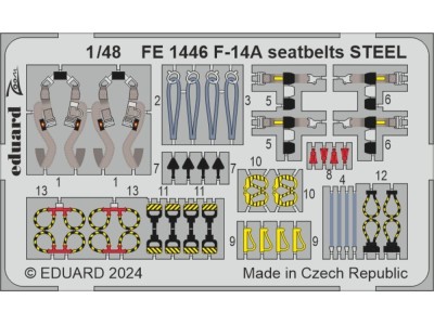 F-14A seatbelts STEEL  GREAT WALL HOBBY 