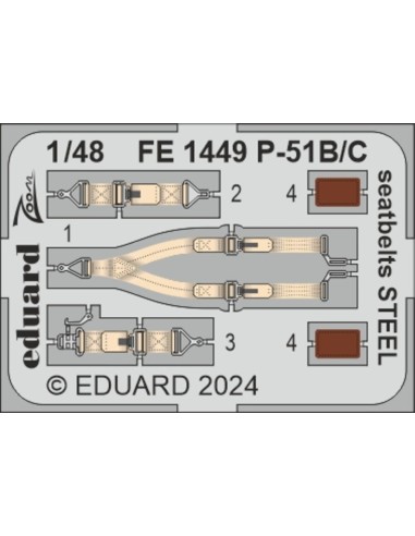 P-51B/C seatbelts STEEL  EDUARD 